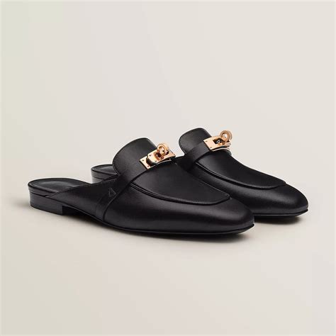 black hermes heels|hermes closed slippers.